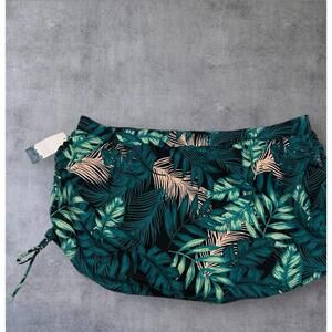 NWT Swim by Cacique Womens Swim Bottoms Palm Beach Theme Black Lining Size 18